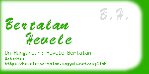 bertalan hevele business card